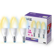 Philips Wiz Tunable white 8720169075696 LED žárovka D39mm C37 E14 4,9W/470lm 2700-6500K svíčka 3-set