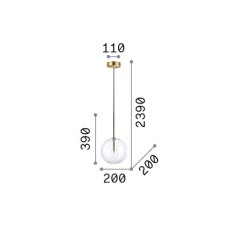Ideal Lux 345352 EQUINOXE závesné svietidlo D200mm 1xG4 medená