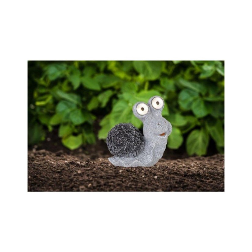 33205 GLOBO Exteriérové ​​solární LED svítidlo zahradní dekorace Šnek, 2x 0,06W 2700K IP44 šedá