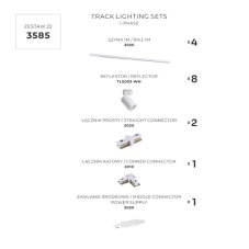 Bodová světla na liště SET 8x GU10 4 m bílá Zuma Line Tore Track 3585