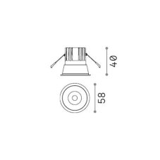 Ideal lux 349077 GAME TRIM ROUND zápustné svietidlo D58mm LED 5,5W 650/480lm 3000K čierná, zlatá, UGR