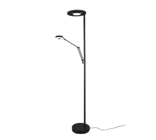 TRIO 424210332 BARRIE stojacia lampa dotyková LED D300mm 32W/4000lm, 6W/600lm 2700+3300+4000K matná čierna, stmievateľné