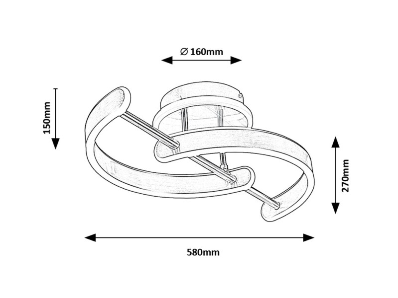 RABALUX 71052 Jarnelle stropní svítidlo LED 30W/2150lm 3000K saténová chromová, bílá