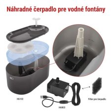 Náhradné vodné čerpadlo EMOS H6903 – pre inteligentné vodné fontány, čierne
