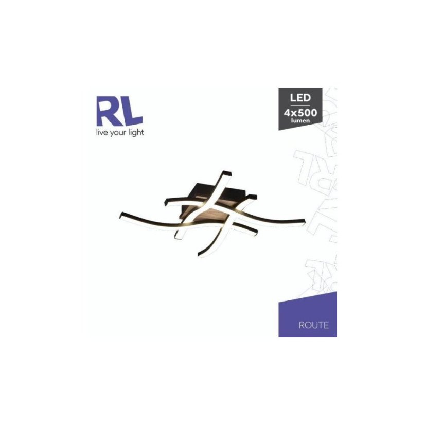 TRIO Reality R62474135 ROUTE stropní svítidlo SMD LED 4x5W/4x500lm 3000K imitace dřeva