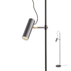 REDO 01-2371 PIVOT stojacia lampa V1540mm 1xGU10 čierna, mosadz