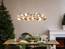 TRIO SELECT 317401079 BUBBLE závěsné svítidlo 10xG9 zlatá, bílá