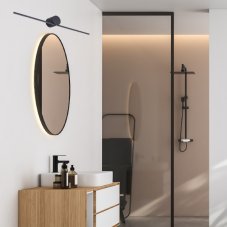 LED nástenné svietidlo nad zrkadlo 40 cm 800 lm 4000K IP44 čierne Zuma Line CAMARA W89949-6W-BK