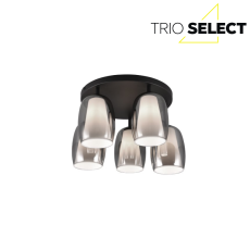 TRIO SELECT 617500554 BARRET stropní svítidlo D480mm 5xE14 černá matná, kouřová