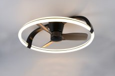 TRIO Reality R64262132 STOCKHOLM stropní svítidlo s ventilátorem D730mm SMD LED 37W/4300lm 2700-6500K černá, dálkový ovladač