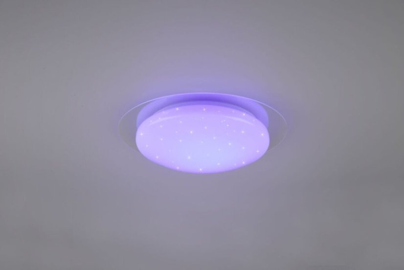 TRIO 680213500 FRODENO stropní svítidlo LED D350mm 12W/1200lm 4000K IP44 bílá, RGB, stmívatelné, dálkový ovladač, starlight efekt