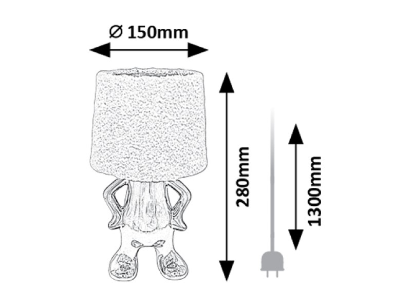 RABALUX 74216 Smurfy stolná lampička D150mm 1xE14 chrómová, krémová