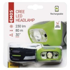 EMOS P3534 čelovka nabíjecí CREE LED 61x37x31mm 230lm, mikro USB B