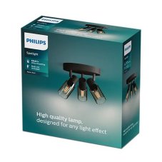 Philips 8720169299351 Palms stropní bodové svítidlo/spot D196mm 3xE14 černá, kouřová, ClickFix