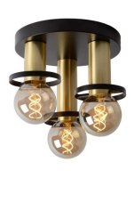 Lucide 45179/13/30 ANAKA stropní svítidlo 3x E27 / 60W Ø 30cm černá / mosaz