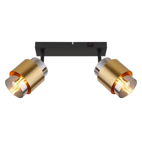 GLOBO 15560-2 MILLEY nástenné bodové svietidlo/spot s vypínačom 2xE27 matná čierna, dymová