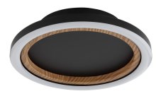 GLOBO 67356D DAKARI I stropní svítidlo D205mm LED 12W 1430/490lm 3000K černá, imitace dřeva