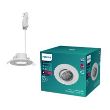 Zapuštěné svítidlo LED 2700K biela IP20 PHILIPS Cilantro Step 8721103038012 balení 3 ks