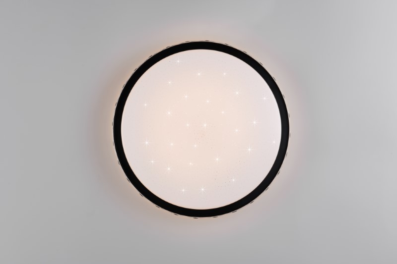 TRIO Reality R64811102 VARDA stropné svietidlo D390mm SMD LED 24W/2500lm 2700-6500K čierna, diaľkový ovládač, starlight efekt