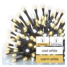 EMOS D1AN02 spojovací vánoční řetěz CLASSIC 100 LED 10m 5W teplá/studená bílá, IP44, barva drátu - černá, bez adaptéru