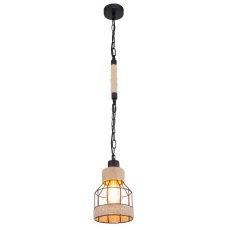 GLOBO 15674H HALIA závěsné svítidlo D140mm 1xE27 černá matná, přírodní béžová