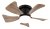 GLOBO 03609H HINES stropní ventilátor se světlem D406mm LED 10W 900/750lm 3000-6500K černá, imitace dřeva, časovač, dálkový ovladač