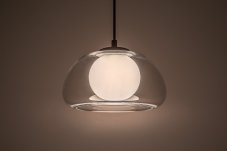 RABALUX 72274 Elowen závesné svietidlo D250mm 1xG9 čierna, priehľadná