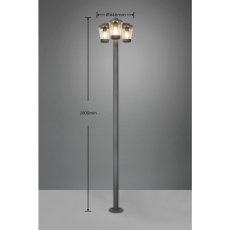 TRIO 411060342 CAVADO vonkajší stĺpik v2200mm D446mm 3xE27 IP44 antracit