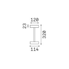 Ideal lux 347868 TOFFEE venkovní dotyková stolní lampička V320mm LED 2W 320/170lm 3000K IP54 hnědá, nabíjecí baterie, ON/OFF
