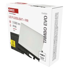 Reflektor so senzorom LED 3000lm 4000K čierna IP44 EMOS TAMBO Evo ZS2934