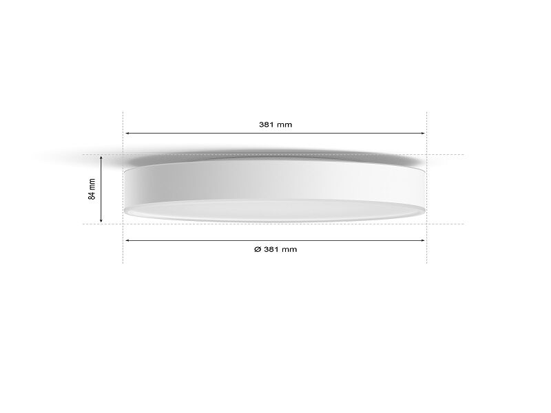 Philips HUE LED White Ambiance 41159/31/P6 Enrave M stropní svítidlo 19,2W 2450lm 2200-6500K 38,1cm bílé stmívatelné BlueTooth + HUE Switch
