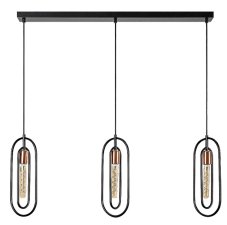 RABALUX 72264 Rovier závesné svietidlo 3xE27 matná čierna, medená