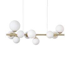Ideal Lux 283791 PERLAGE závesné svietidlo 10xG9 saténová mosadz, biela