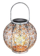 GLOBO SOLAR 36741 dekorativní solární svítidlo s ozdobným děrováním V290mm LED 0,06W 3000K IP44, včetně baterie 1xAA Ni-Mh 300mAh, stříbrná