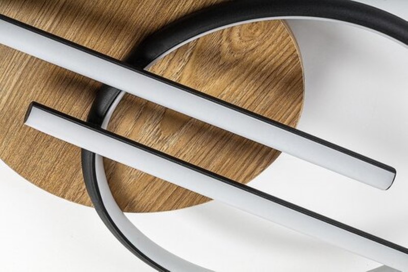 RABALUX 71404 Arash stropné svietidlo LED 40W/2200lm 3000+4000+6500K čierna, drevo, biela