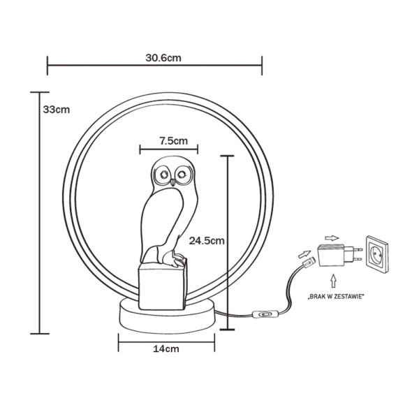 LED stolná lampa - Sova 150 lm 3000K bielo zlatá bez adaptéra Zuma Line SOWA EX04F332U-1