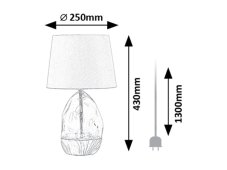 RABALUX 74228 Apolonia stolní lampička D250mm 1xE27 šedá