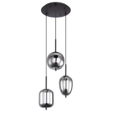 GLOBO 15345-3 BLACKY závěsné svítidlo D460mm 3xE14 černá, kouřová