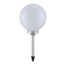 3377 GLOBO Exteriérové solární LED svítidlo, zapichovací Koule na osvětlení zahrad a teras, 4x 0,06W 4000K IP44 stříbrná, bílá
