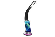 Immax 08973L CORELLA stolová lampa LED  7W 150-450lm 3000-6000K RGB podsvietenie, čierna, strieborná, dotykové ovládanie, nočné podsvietenie, stmievateľné, RGB, CCT