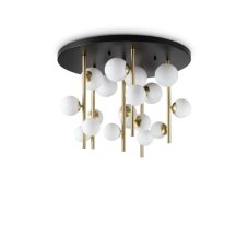 Ideal Lux 328393 PERLAGE stropné svietidlo 18xG9 D750mm saténová mosadz, biela