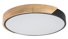 Stropní svítidlo LED 4000K čierna, drevo IP20 Rabalux MAPLE2 71416