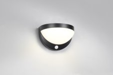 TRIO Reality R24716132 COBRE solárne nástenné svietidlo so senzorom SMD LED 8W/850lm 4000K IP44 čierna matná, hybrid