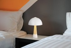 Stolní lampa 1x E27 písková, imitace dřeva IP20 GLOBO lighting PAULIN 51570122