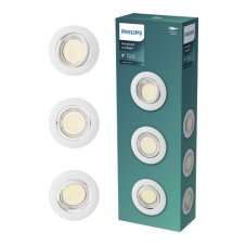 Zapustené svietidlo GU10 biela IP20 PHILIPS Peridot 8721103036971 balenie 3 ks