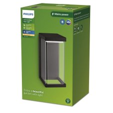 Philips 8720169266759 Outdoor Kyrie vonkajšie nástenné svietidlo LED 12W/1500lm 2700K IP44 čierna