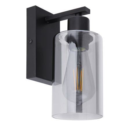 GLOBO 15465W HADERA nástenné svietidlo 1xE27 čierna matná, dymová