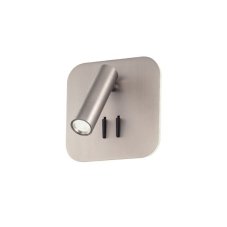 REDO 01-2978 QUDA nástenné bodové svietidlo/spot s vypínačom LED 6+3W/330+135lm 3000K saténový nikel