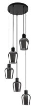 RABALUX 72272 Florian závěsné svítidlo D300mm 5xE27 matná černá, kouřová