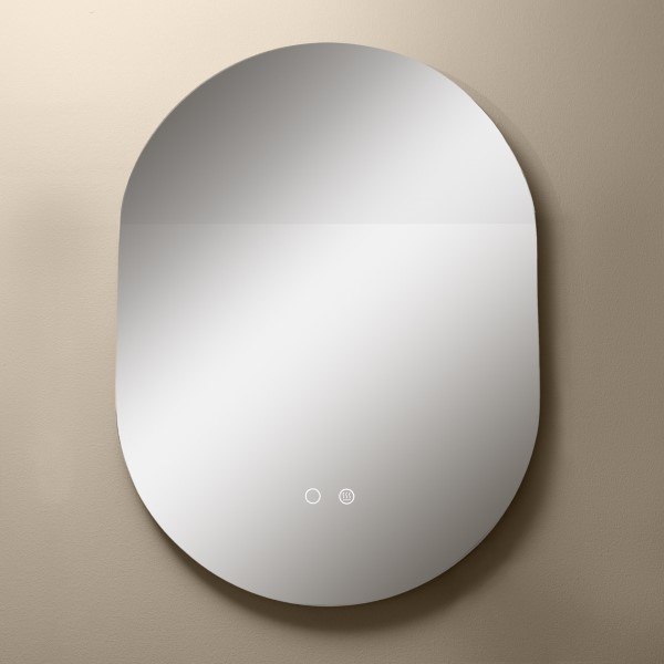 LED kúpeľňové oválne zrkadlo s osvetlením a vyhrievaním 736lm 3000+4000+6000K IP44, priehľadné - Zuma Line LUSTRO D3002